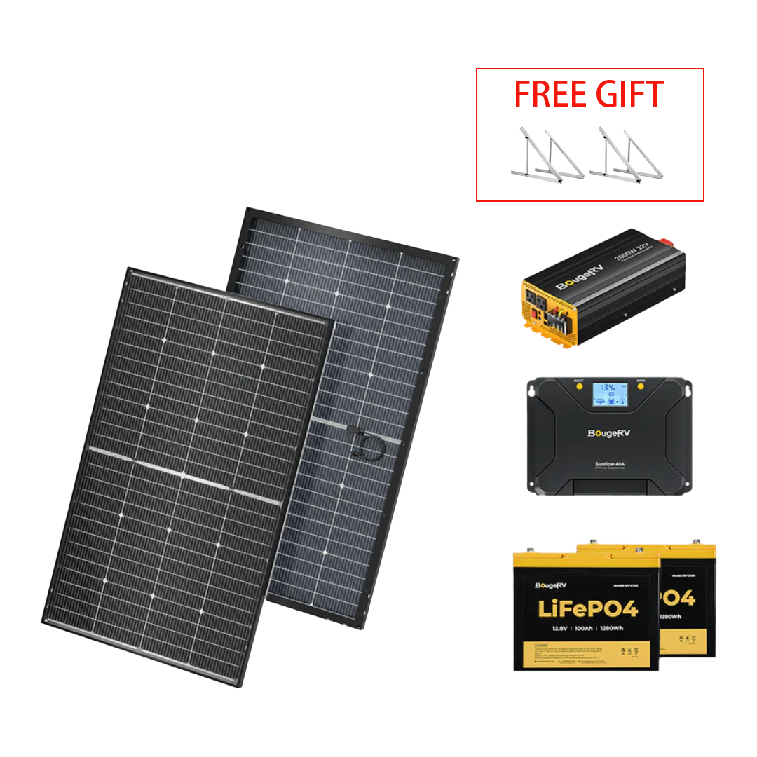 BougeRV 12V 400 Watt Rigid Solar System Kit