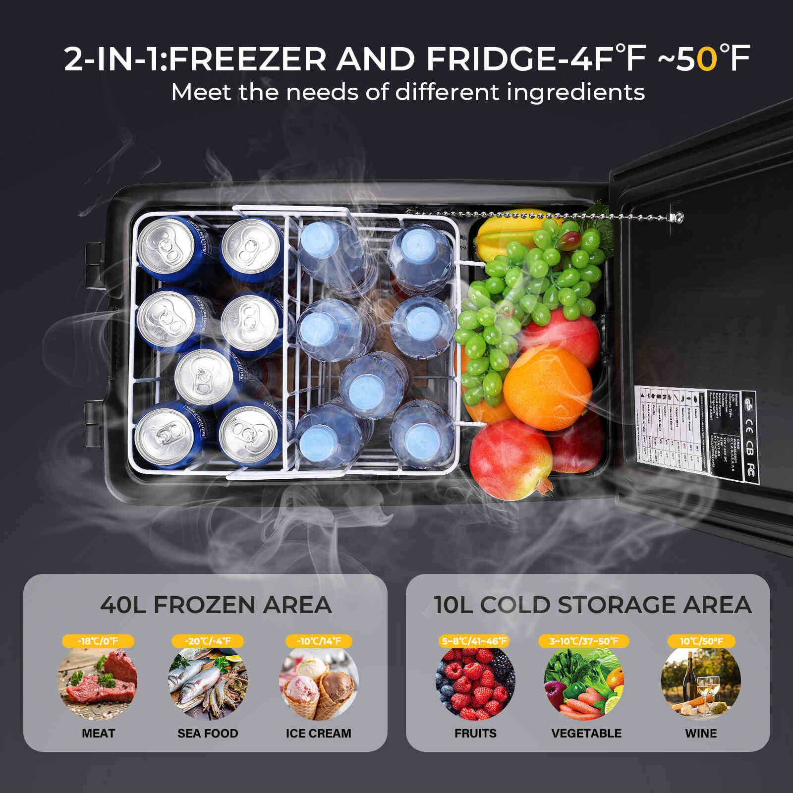 12V 53 Quart Portable Fridge Car Freezer(Refurbished)