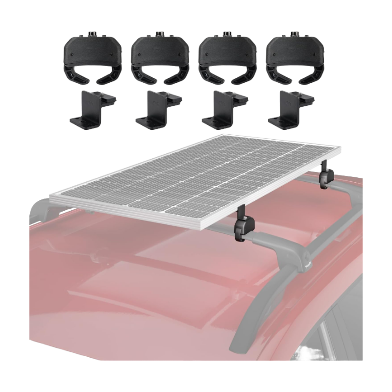 BougeRV Solar Panel Crab Mounting Kit for Cars with Cross Bars