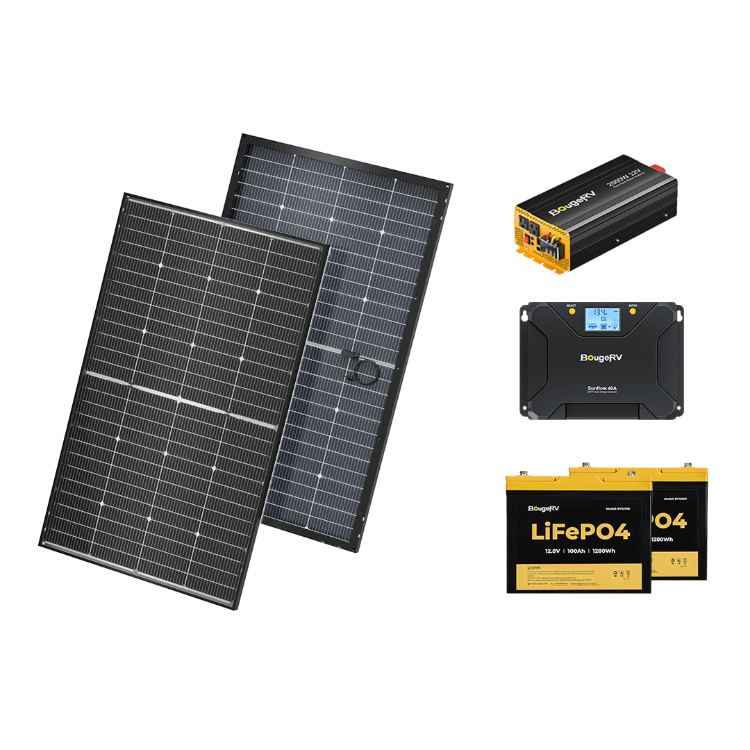 BougeRV 12V 400 Watt Rigid Solar System Kit