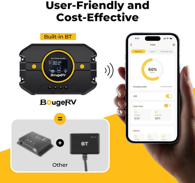 12V/24V Li 20A PWM Solar Charge Controller (Built-in Bluetooth)