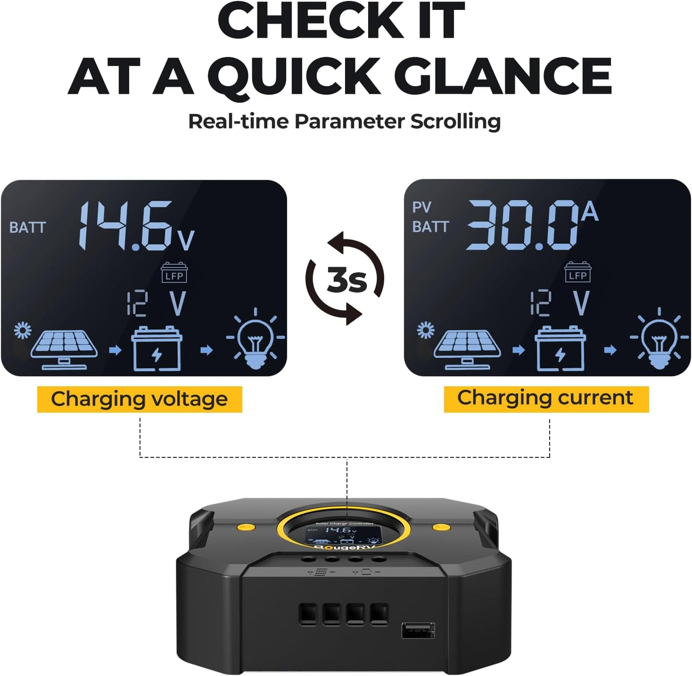 12V/24V Li 30A PWM Solar Charge Controller (Built-in Bluetooth)