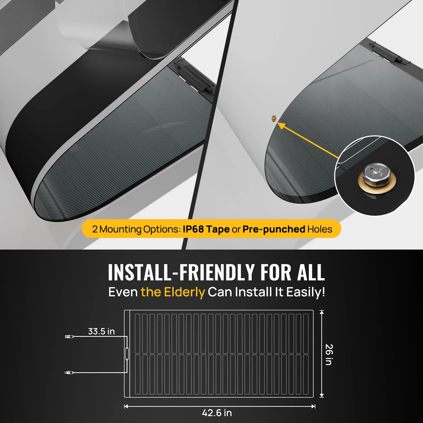 400W CIGS Solar Panel (Square with Adhesive) (100W*4pcs)