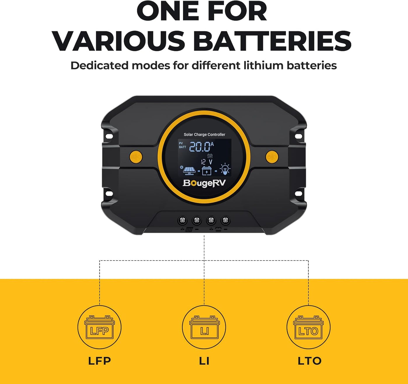 12V/24V Li 20A PWM Solar Charge Controller (Built-in Bluetooth)