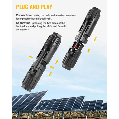 (10AWG) 12PCS Solar Connector with Spanners IP67 Waterproof Male/Female