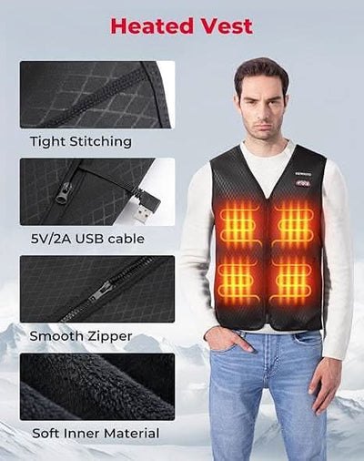 KEMIMOTO Heated Vest for Men with Battery Pack Included