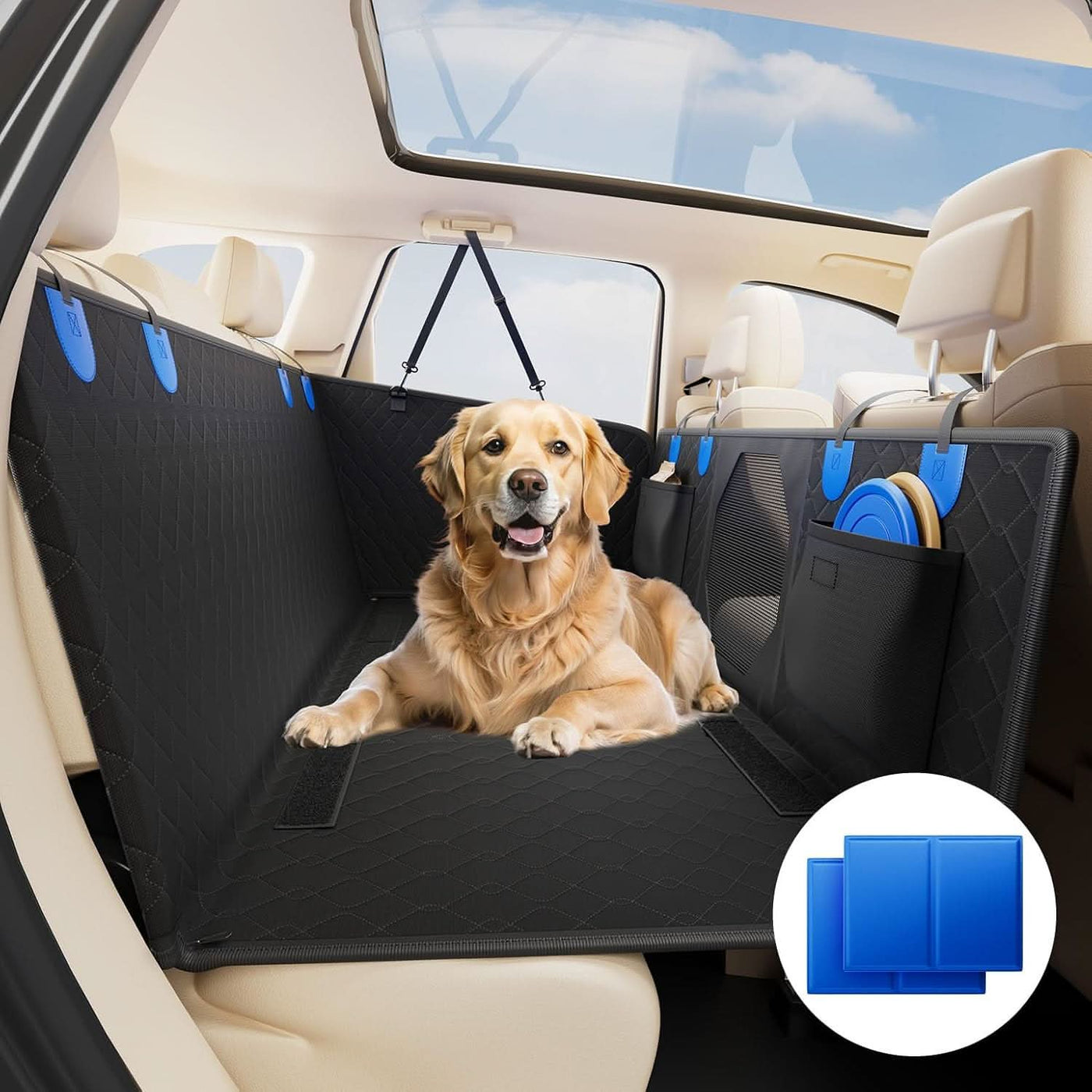 JOYTUTUS Back Seat Extender for Dogs with Hard Bottom