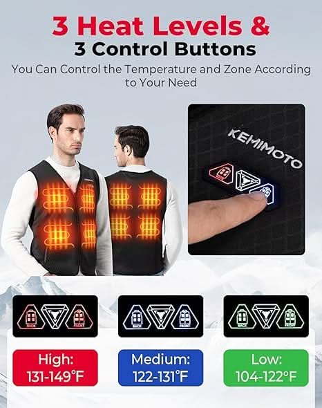 KEMIMOTO Heated Vest for Men with Battery Pack Included