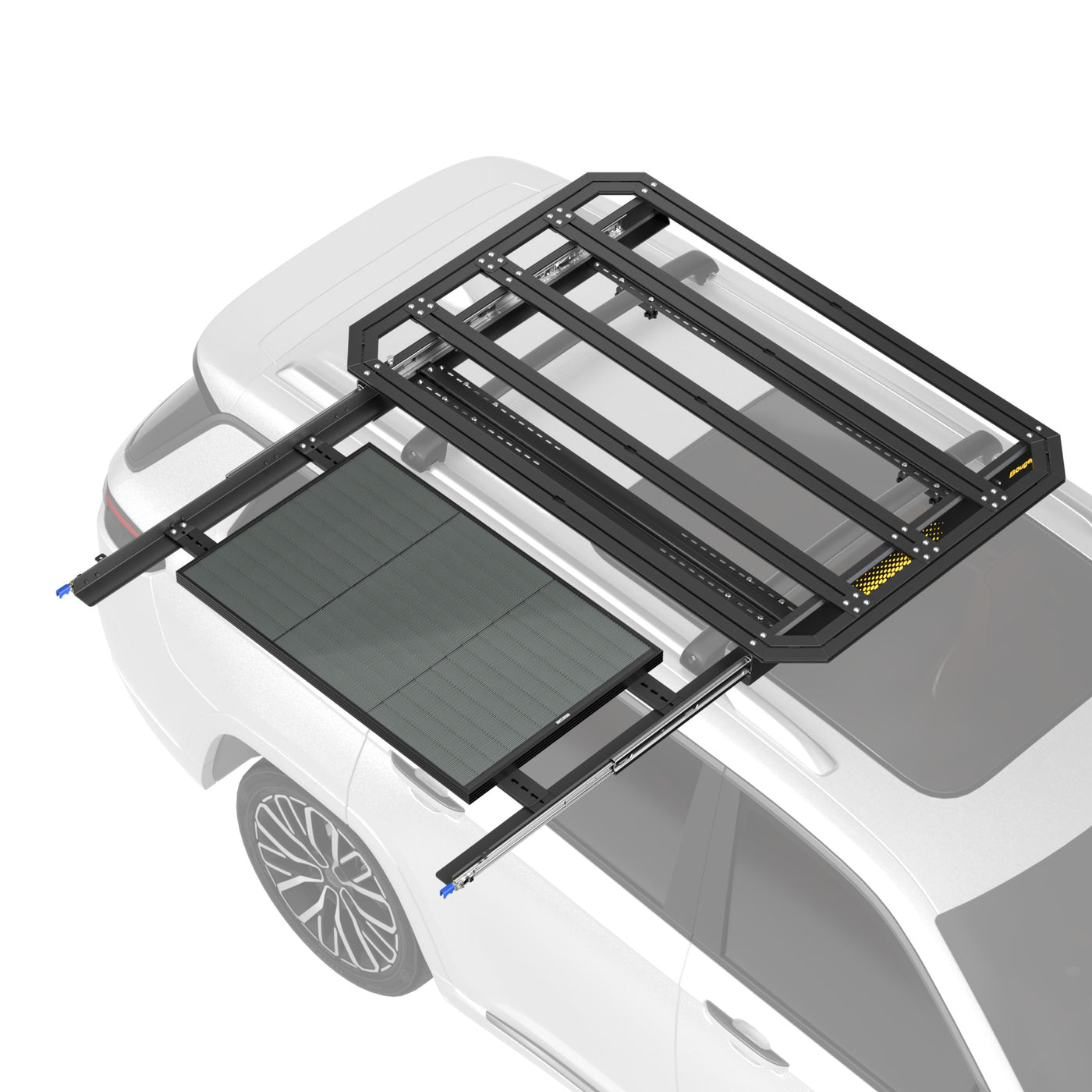 BougeRV Modular Roof Rack Platform with Slidable Solar Panel Bracket