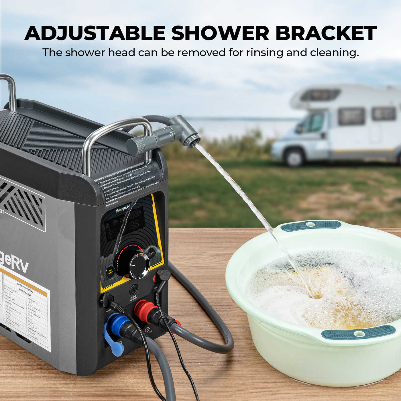 BougeRV Portable Propane Outdoor Camping Water Heater