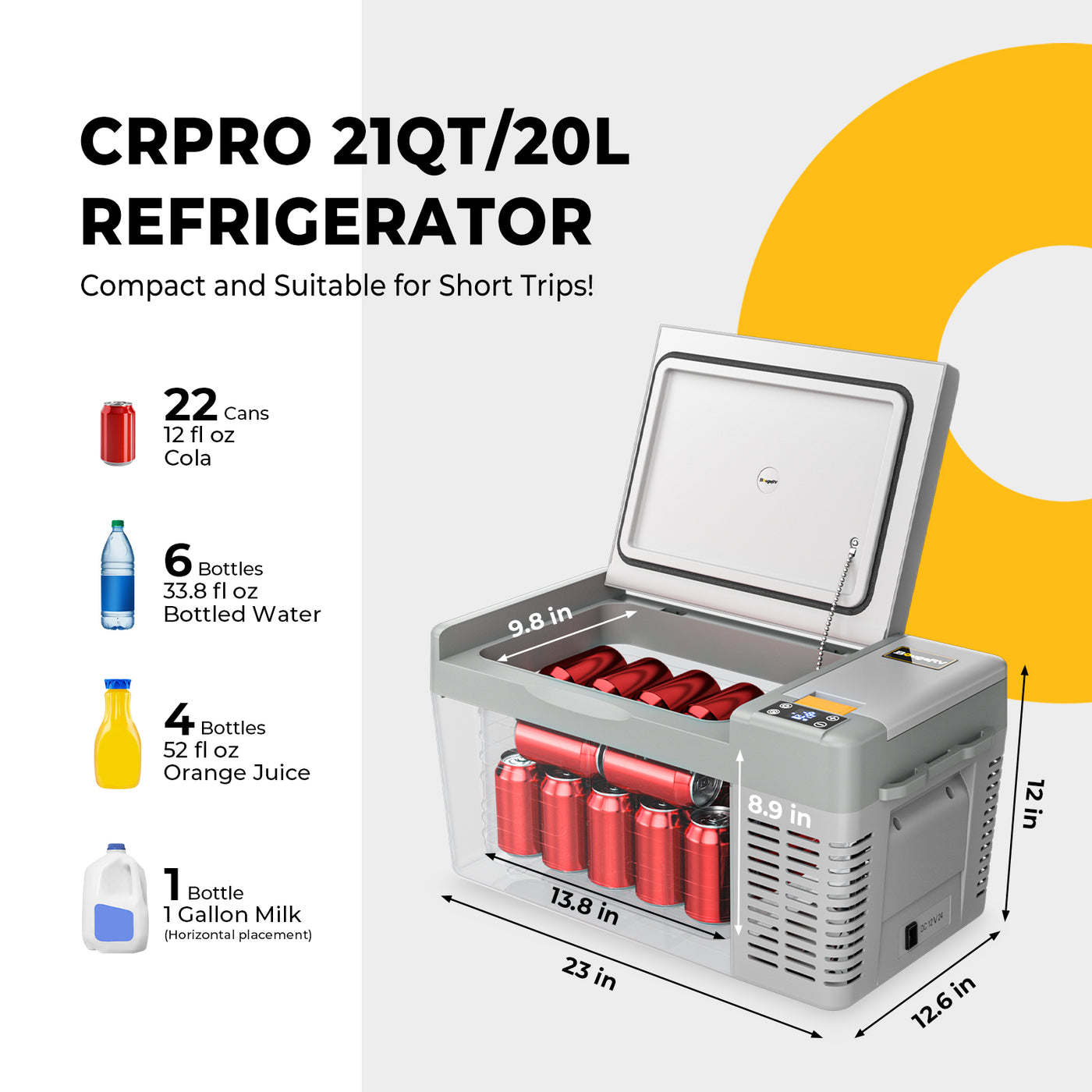 capacity of crpro20 fridge