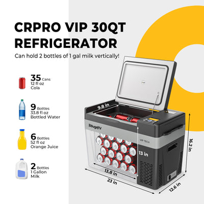 capacity of crpro30 vip fridge