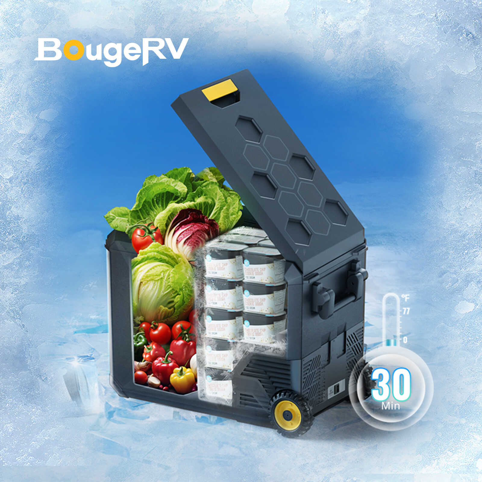 BougeRV ASPEN 40 PRO 43QT Dual Zone 12V Portable Refrigerator