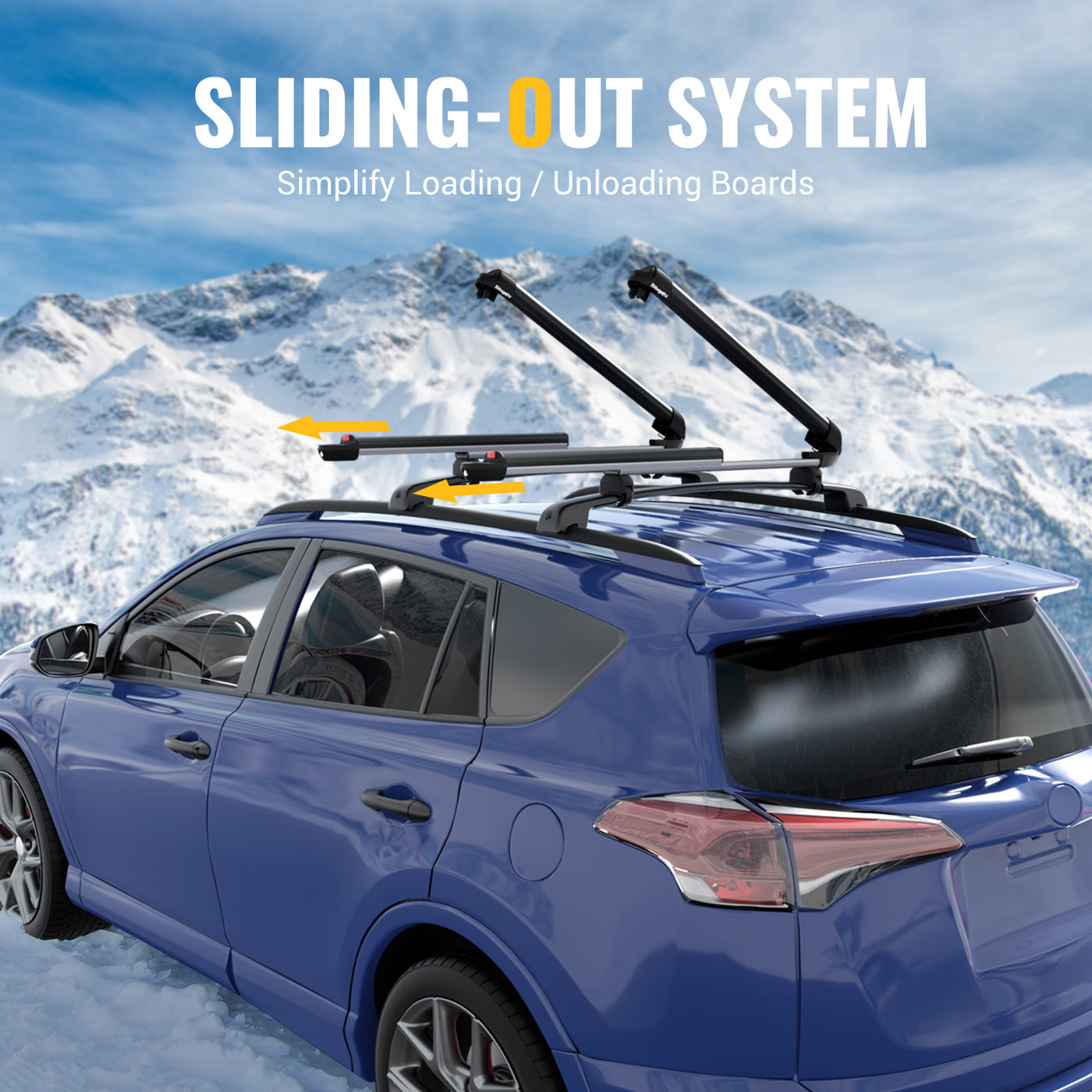 BougeRV 28'' Ski & Snowboard Racks with Anti-Theft Lock Sliver