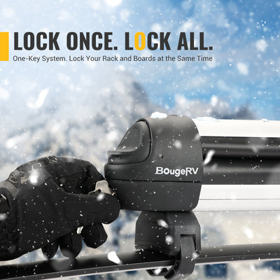 BougeRV 28'' Ski & Snowboard Racks with Anti-Theft Lock Sliver