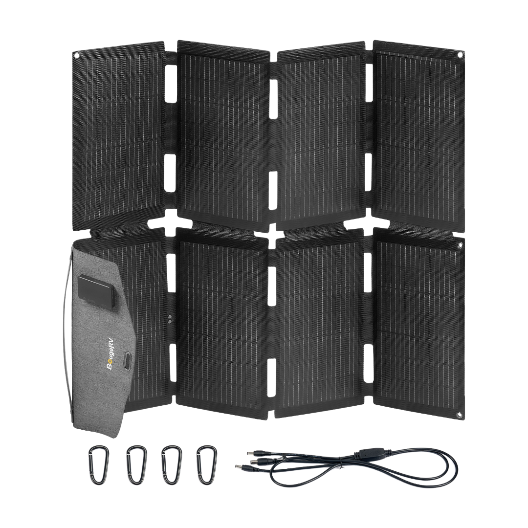 BougeRV 100W N-Type Fiberglass Foldable Portable Solar Panel