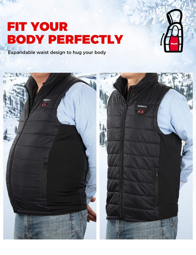 Heated Vest With Heated Hood - Black - Kemimoto