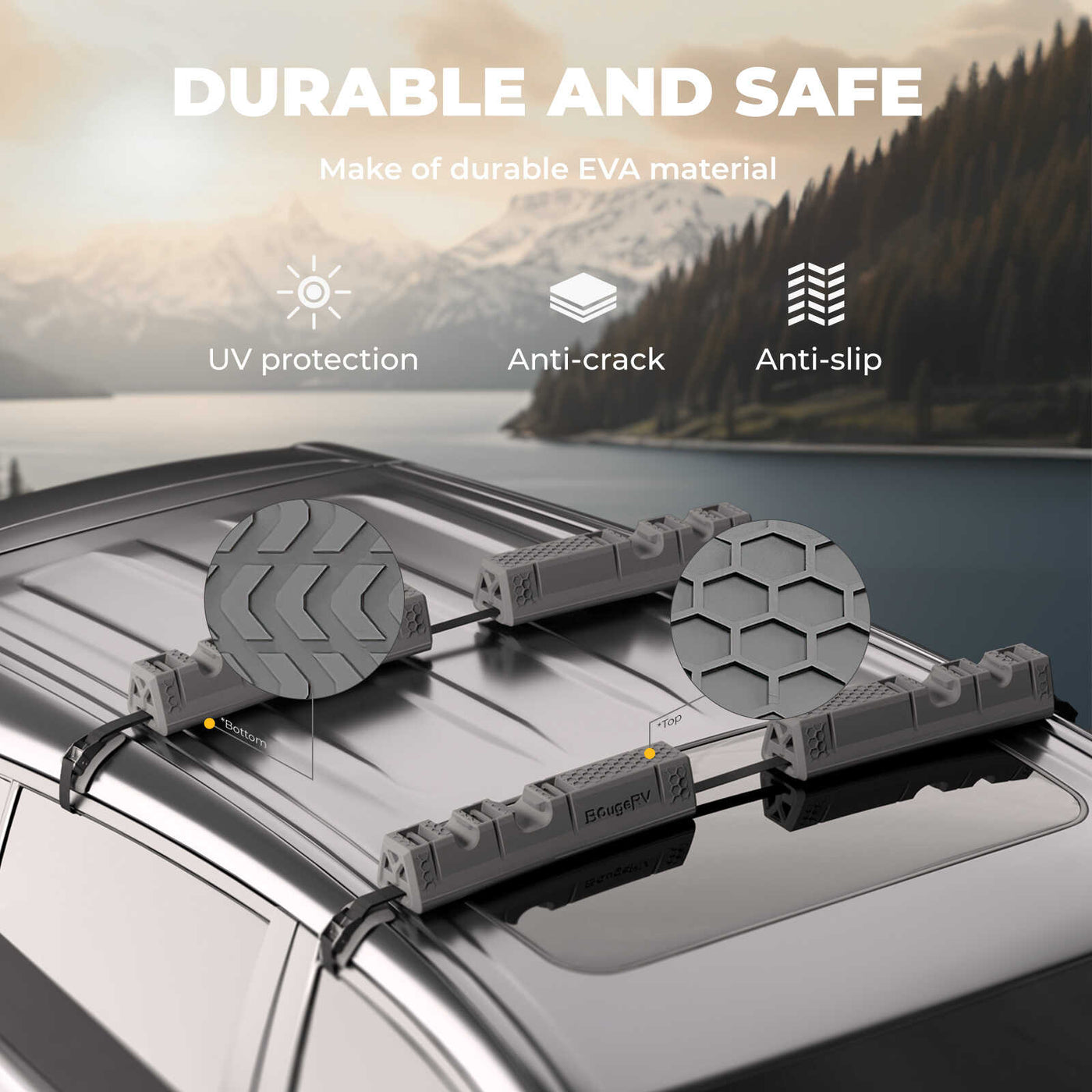 Universal Soft Roof Rack Pads Luggage Carrier System for Kayak