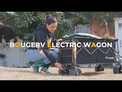 BougeRV Electric Foldable Utility Camping Wagon with Power Bank