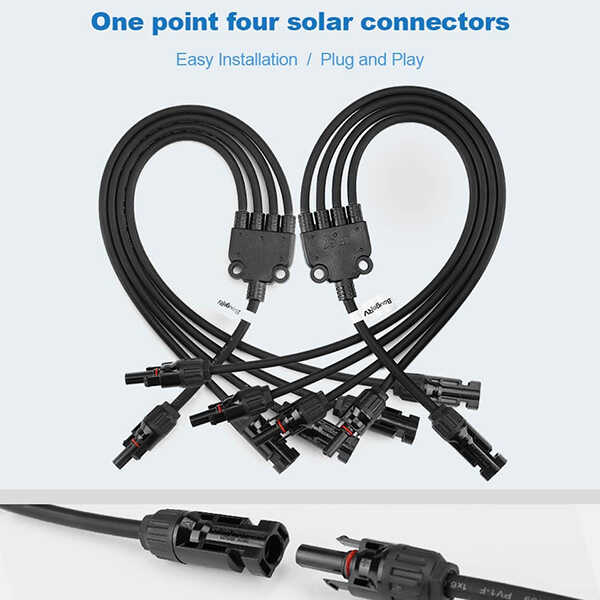 Solar Extension Cable with Extra Free Connectors(xx FT Red+xx FT Black)